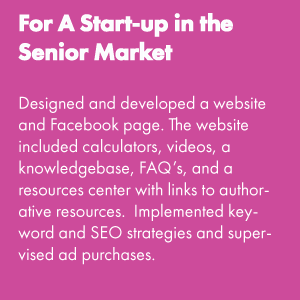 For a Start-up In the Senior Market